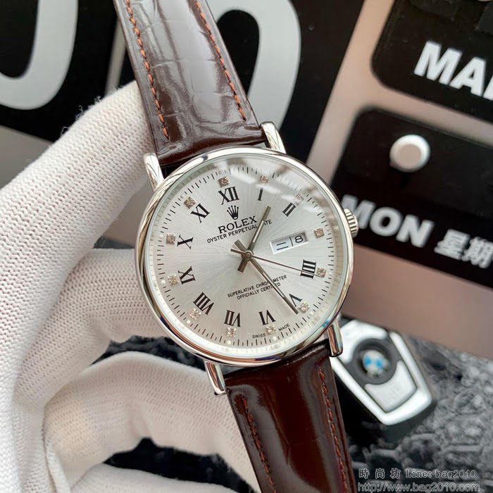ROLEX勞力士 三針單曆 全自動進口機械 316L精鋼表殼 錶帶 男士腕表  wssb4155